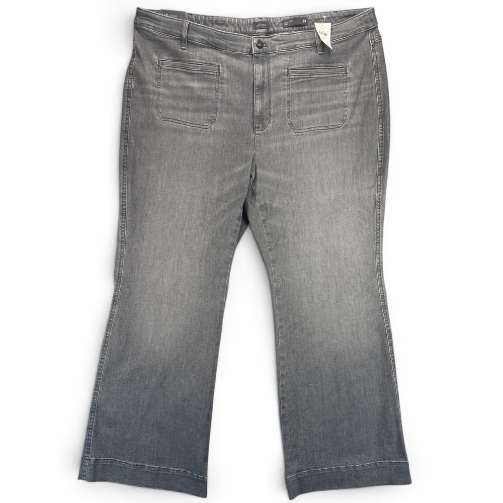 NWT J. Jill Size 24 High Rise Flare Jeans Galaxy Wash Grey Stretch Denim Boho